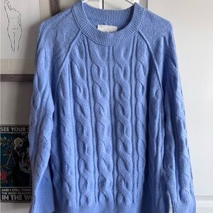 Aerie Light Blue Cable Knit Sweater Small PTP:25